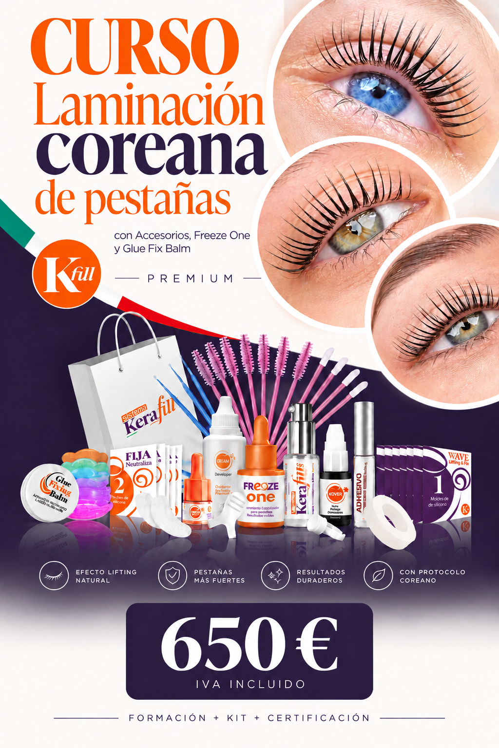 Curso Laminación Coreana de Pestañas desde Cero | Kit Incluido