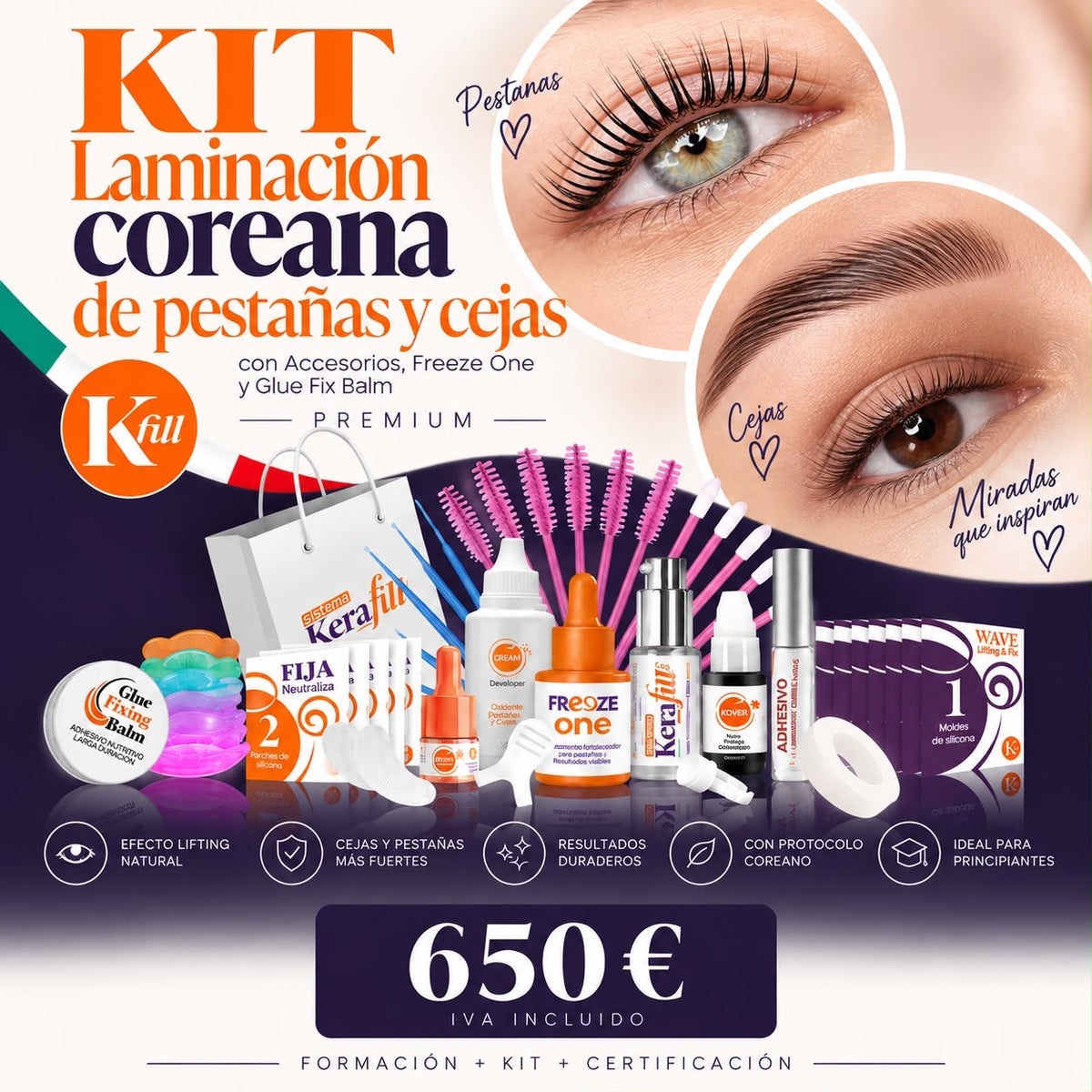 Kit Laminación Coreana de Pestañas y Cejas – Kerafill