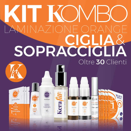 Kit de laminación de pestañas y cejas combo Orange- Kerafill