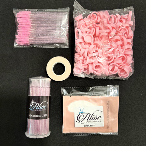 Microbrush, cepillos, parches y anillos para extensiones de pestañas